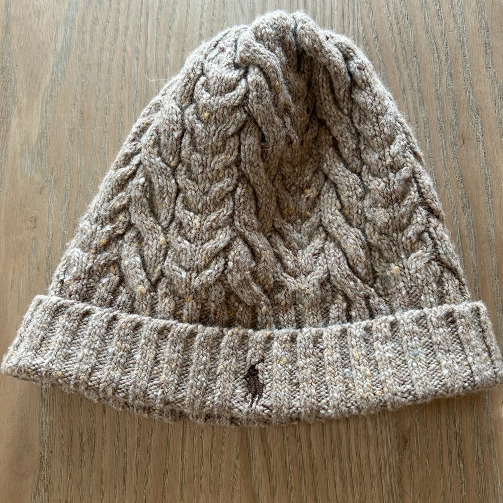 Polo by Ralph Lauren Tan Cable Knit Beanie